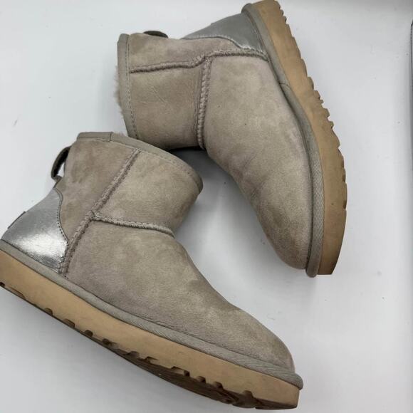 Ugg Classic Gray Mini Metallic Silver Women’s 6 - Picture 7 of 10